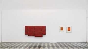 Simon Callery. Red and Orange Step Paintings