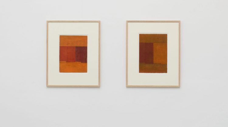 Simon Callery. Red and Orange Step Paintings