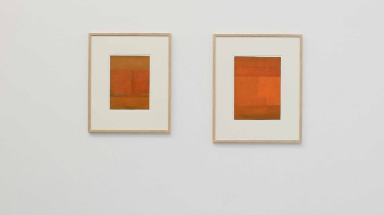 Simon Callery. Red and Orange Step Paintings